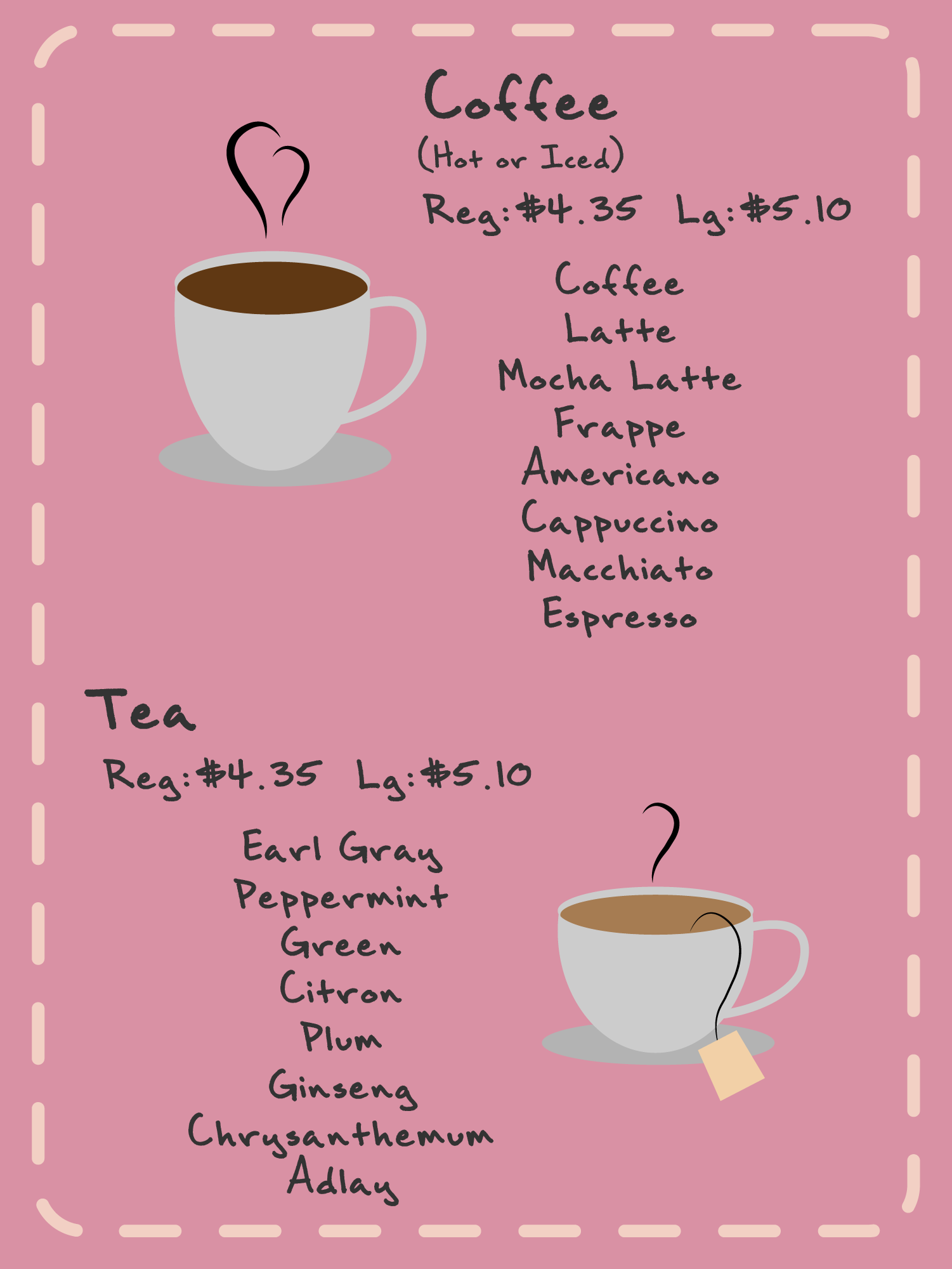 sweet things menu coffee